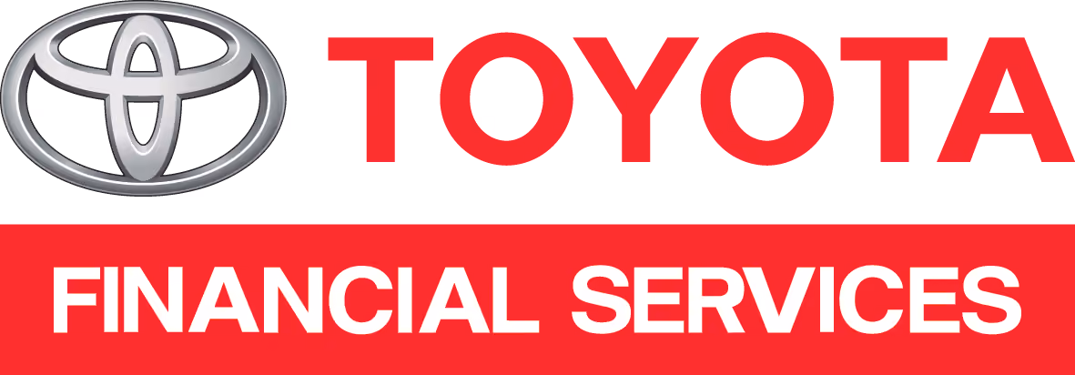 Toyota logo above a red banner with white text 'Financial Services'.