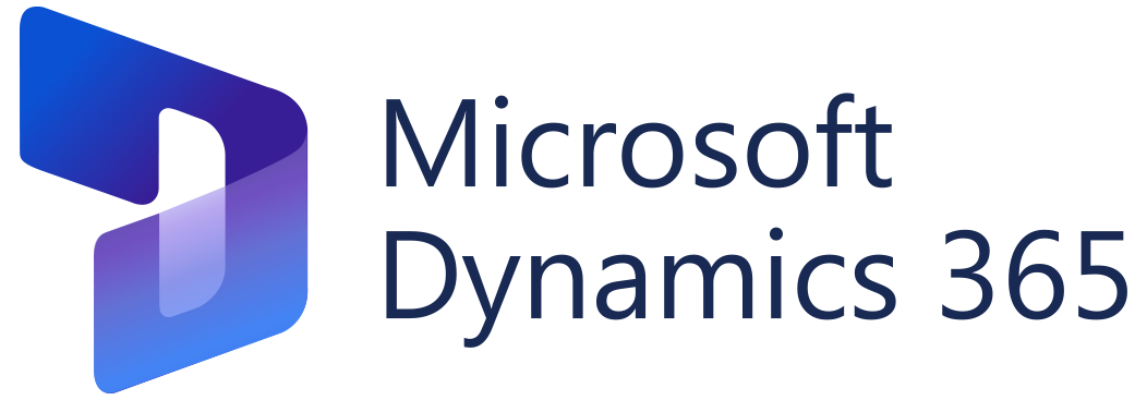 Microsoft Dynamics 365 logo with stylized blue and purple icon to the left of the text.