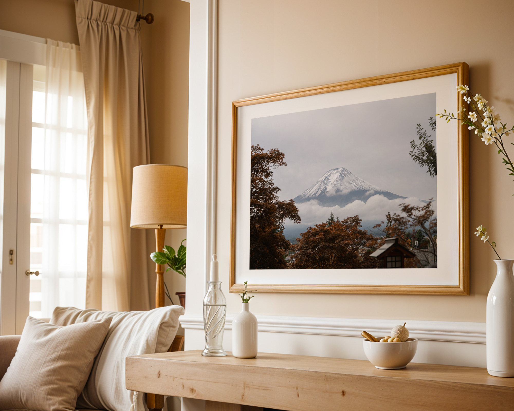 A calm moment where the clouds embrace Japan’s most iconic peak. Captured from Fujiyoshida on a misty autumn morning.