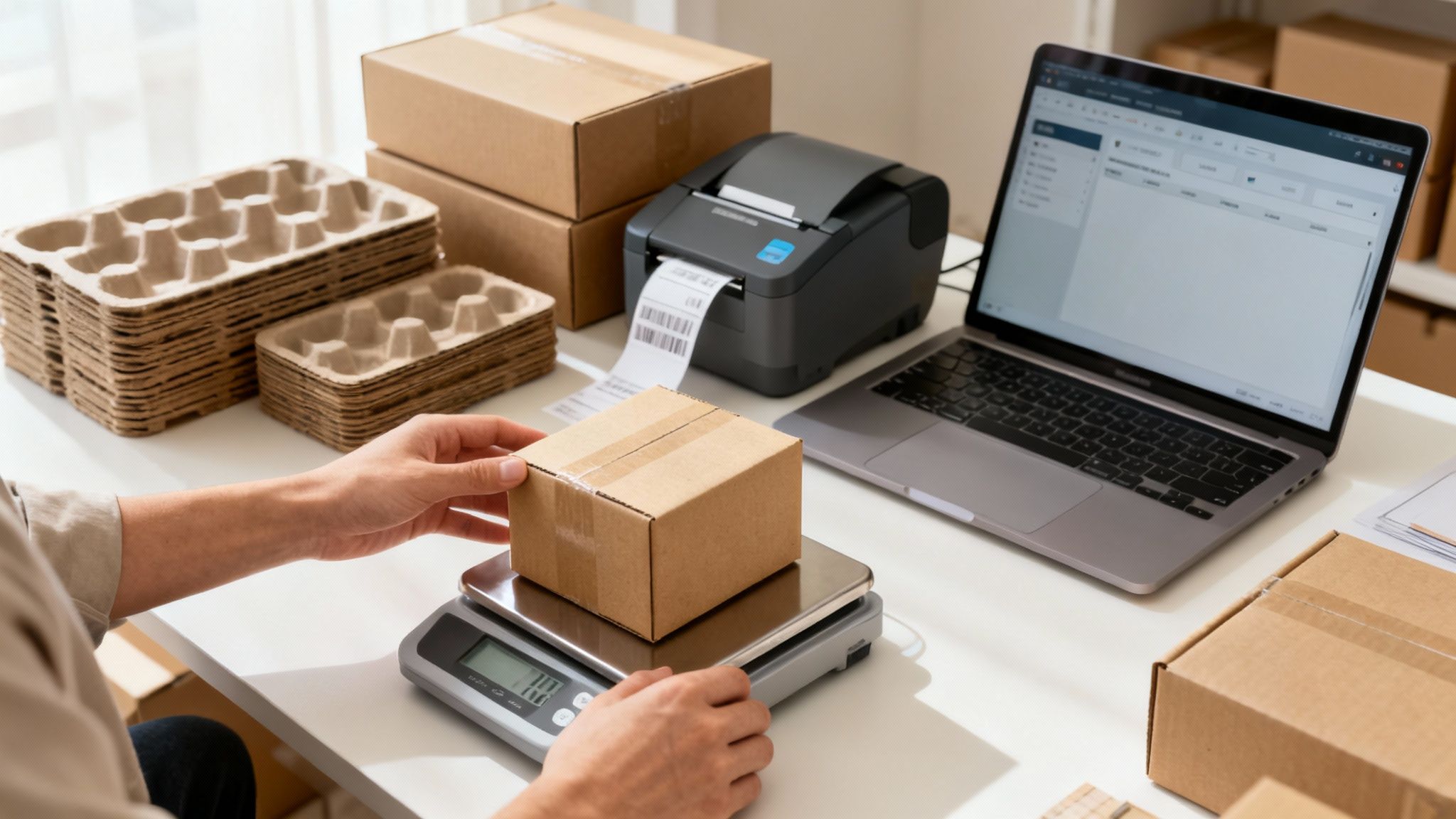 Organised packaging station at Dalaart