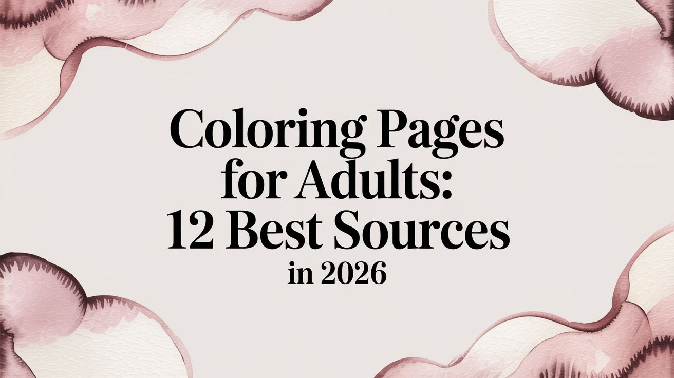 Coloring Pages for Adults: 12 Best Sources in 2026
