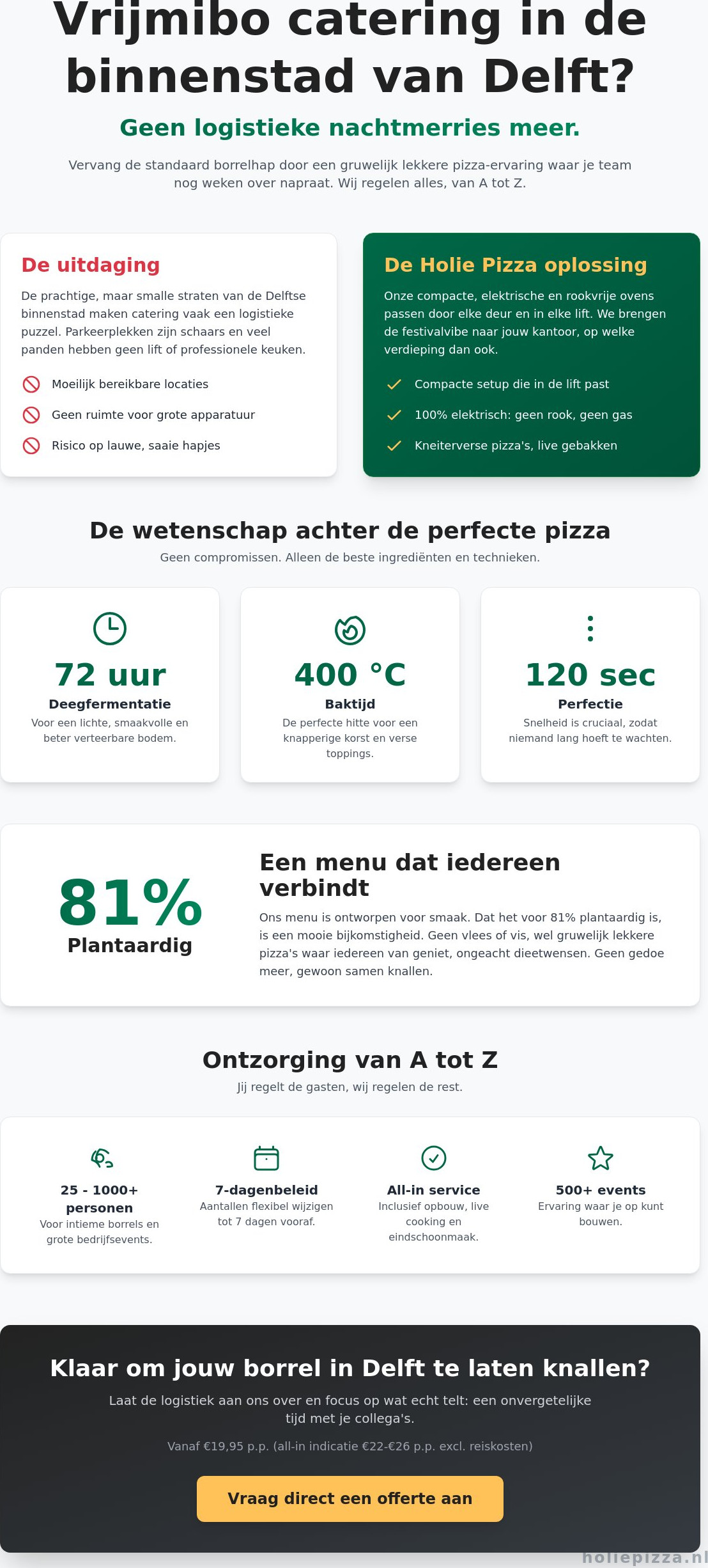 Vrijmibo catering op kantoor Binnenstad Delft