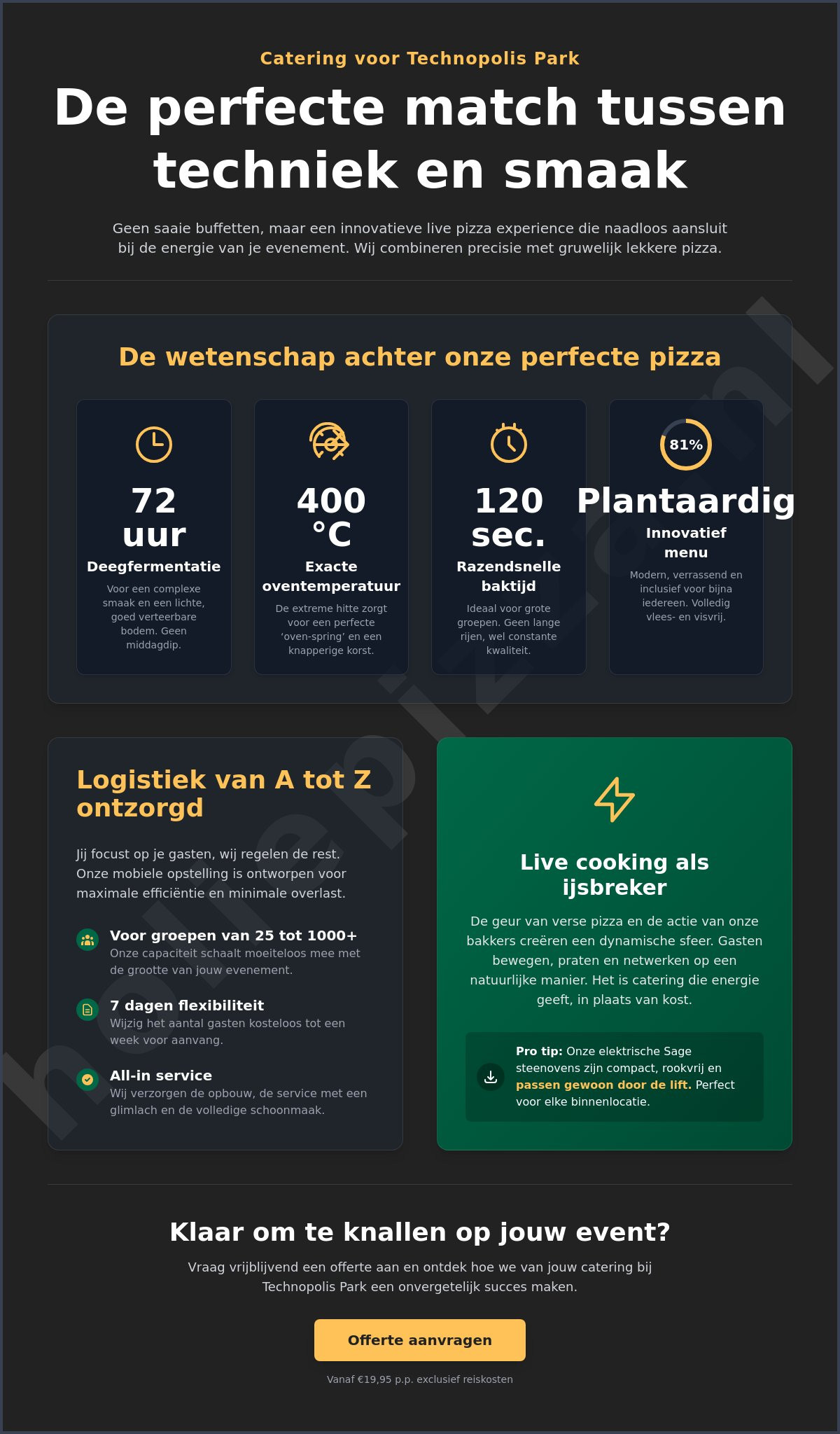 Catering voor evenement Technopolis Park