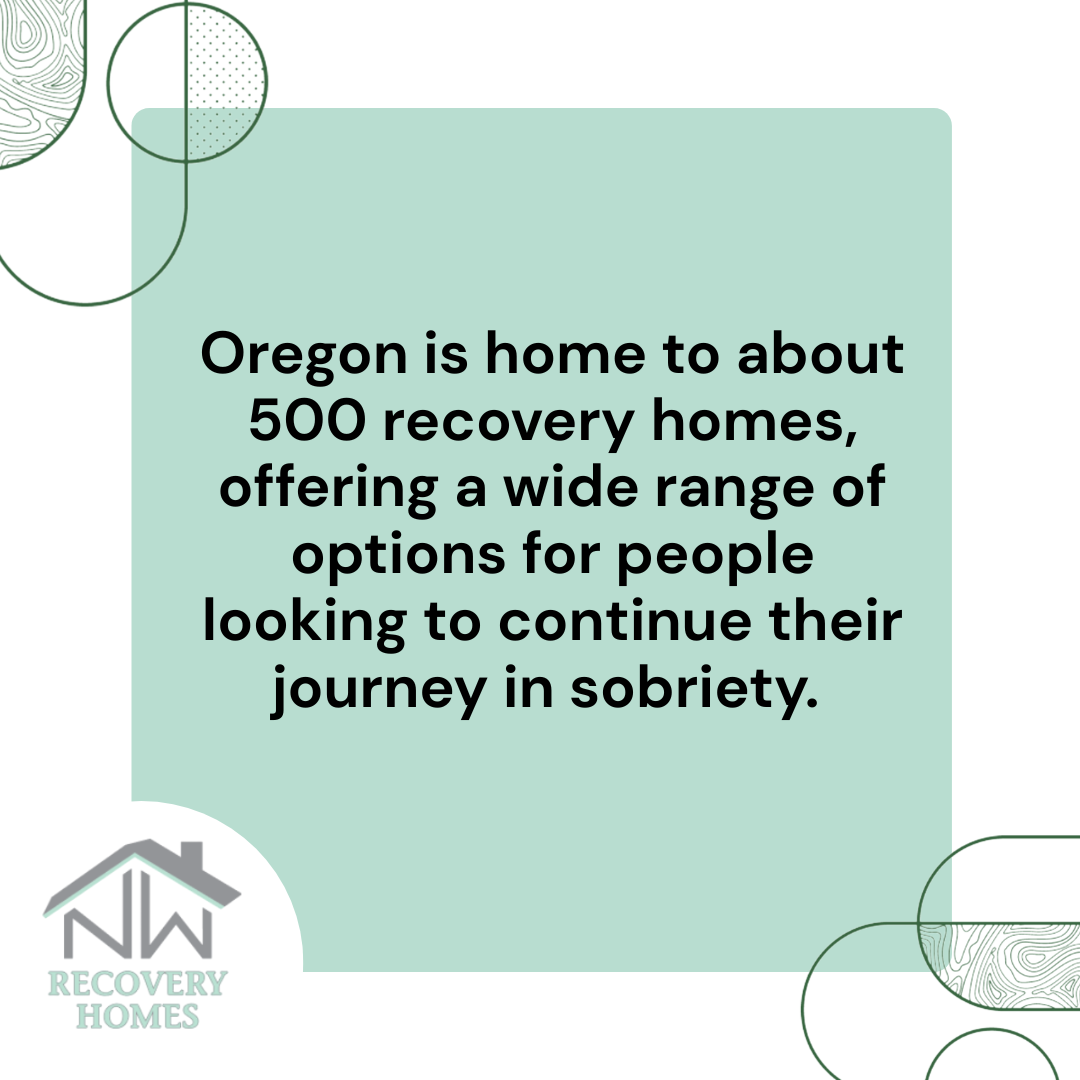 A graphic image about how Oregon is home to many recovery homes, including reputable recovery housing Portland Oregon options