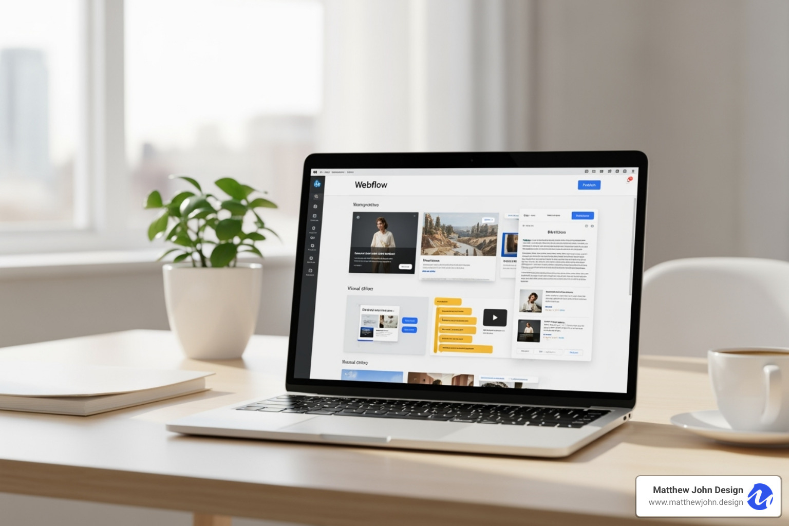 fast-loading, beautifully designed website on a laptop and phone - Webflow content management system