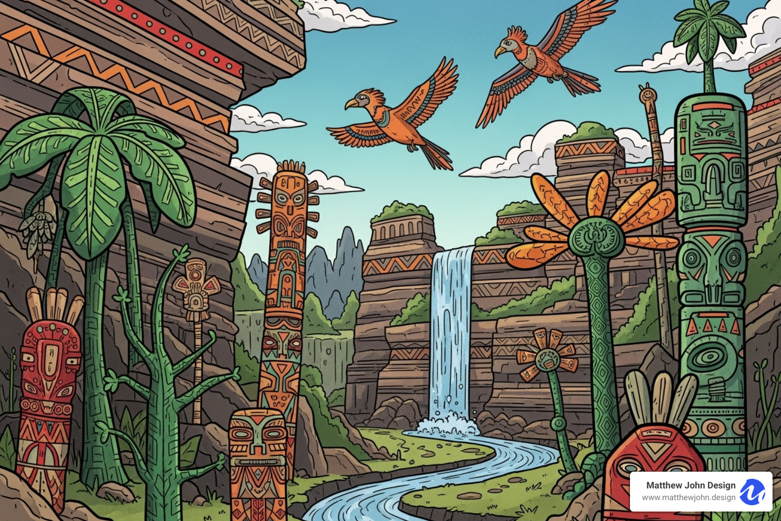 Nomadic Tribe website showcasing its unique art style - interactive website design examples