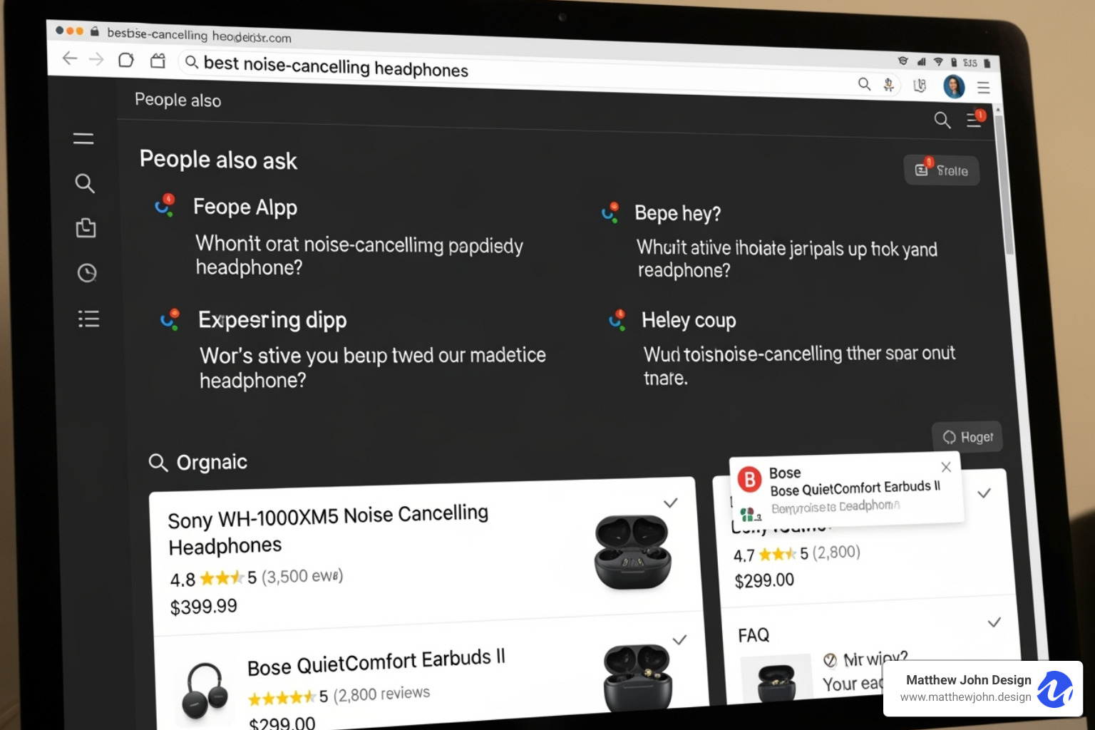 Image of a SERP result showing rich snippets like ratings and FAQs - how semantic seo impacts the content creation process