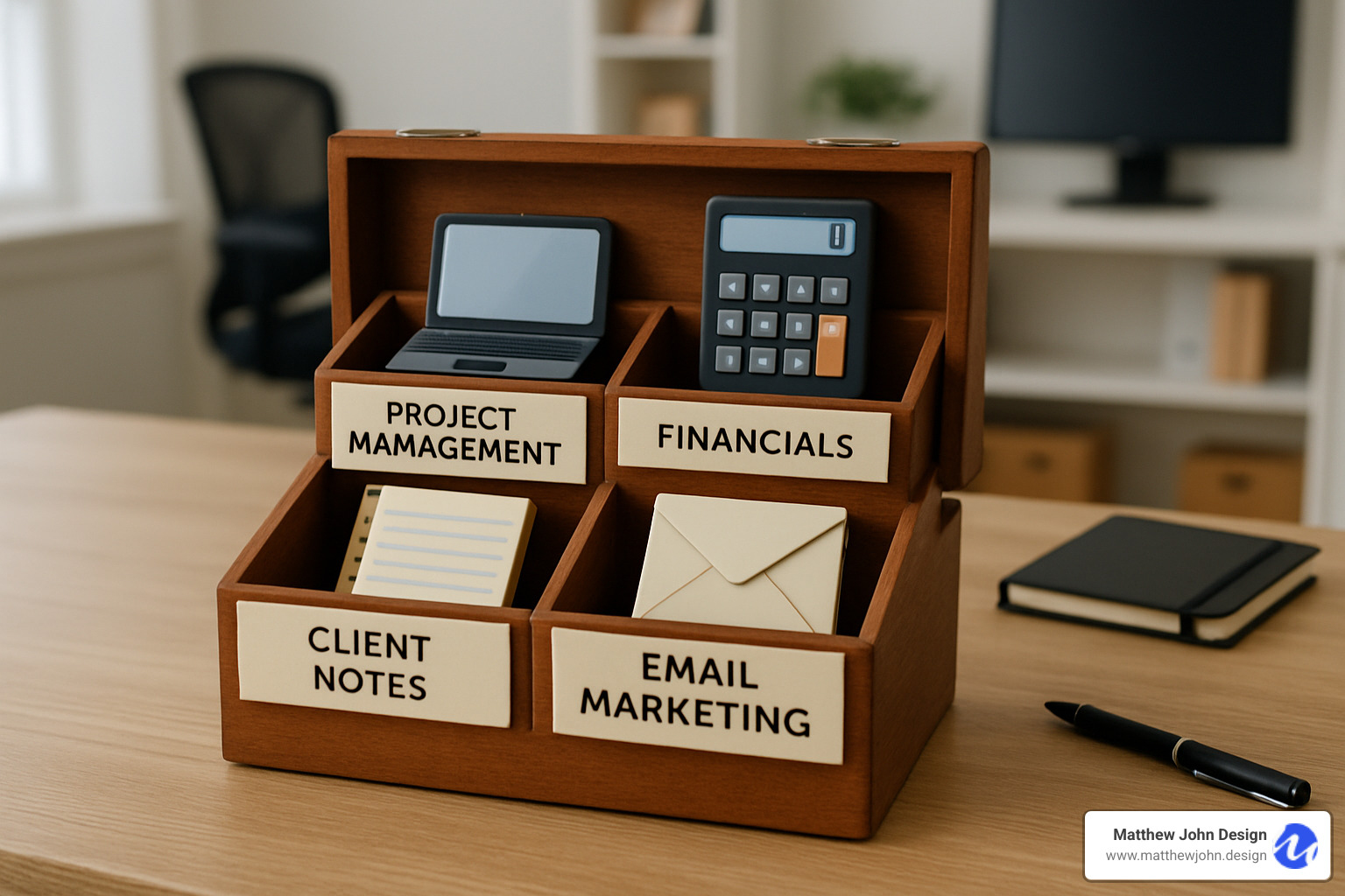 Organized toolbox with compartments for different freelance business management tools - Freelance Business Management Tools Organized toolbox with compartments for different freelance business management tools - Freelance Business Management Tools