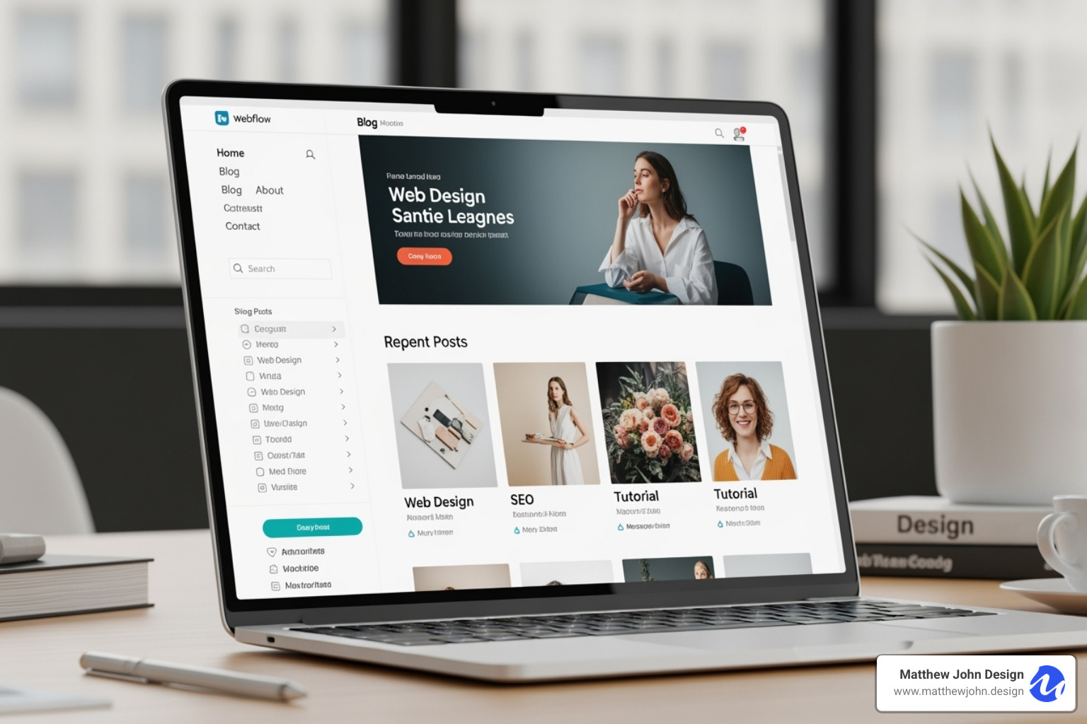 SuperBlog Webflow template preview - Webflow blog design