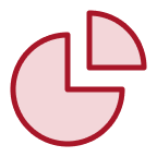 Icon of a pink pie chart with one slice separated to the top right.