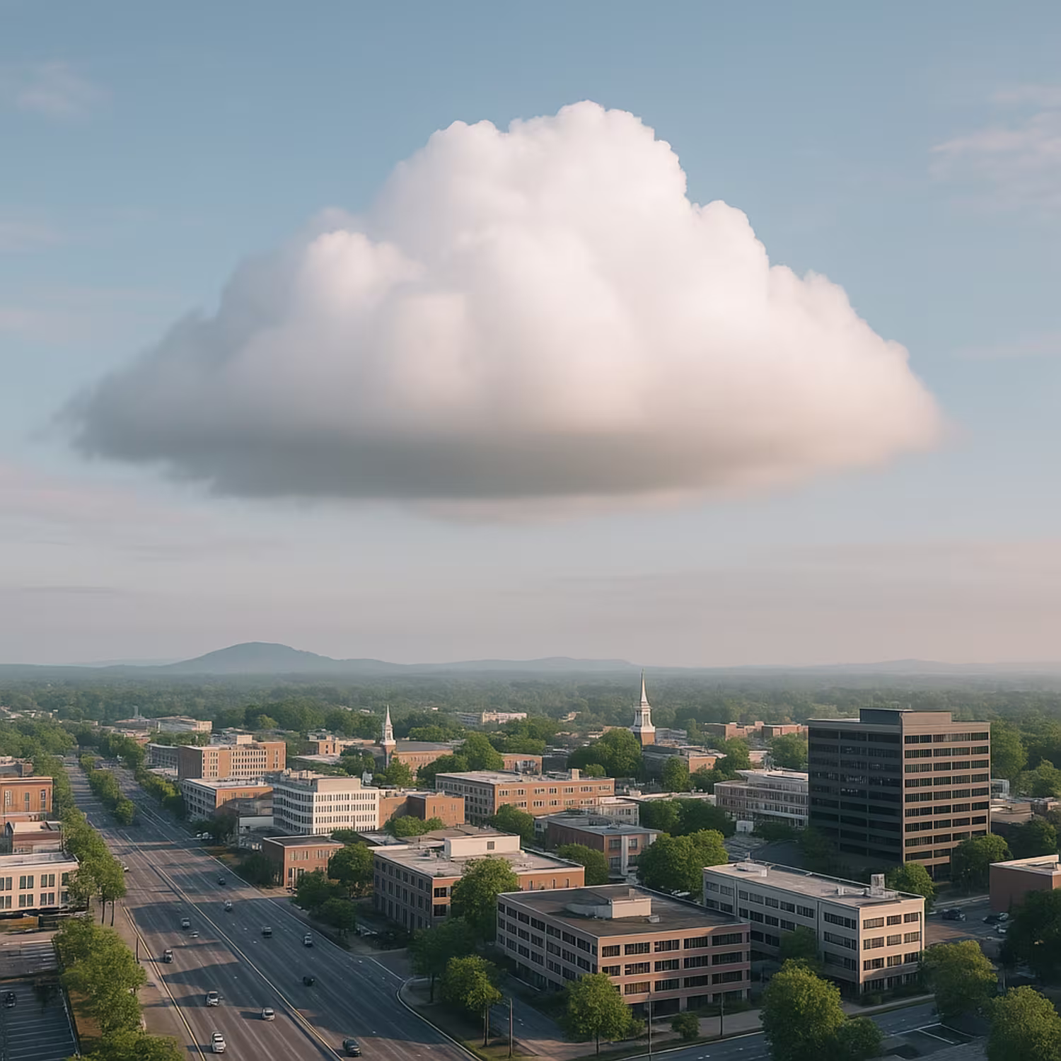 InfoTank's cloud cost optimization, Marietta cityscape