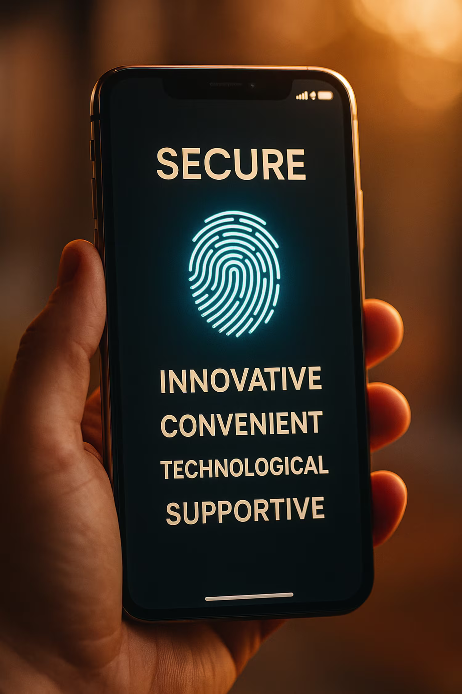 Smartphone showing passwordless authentication screen