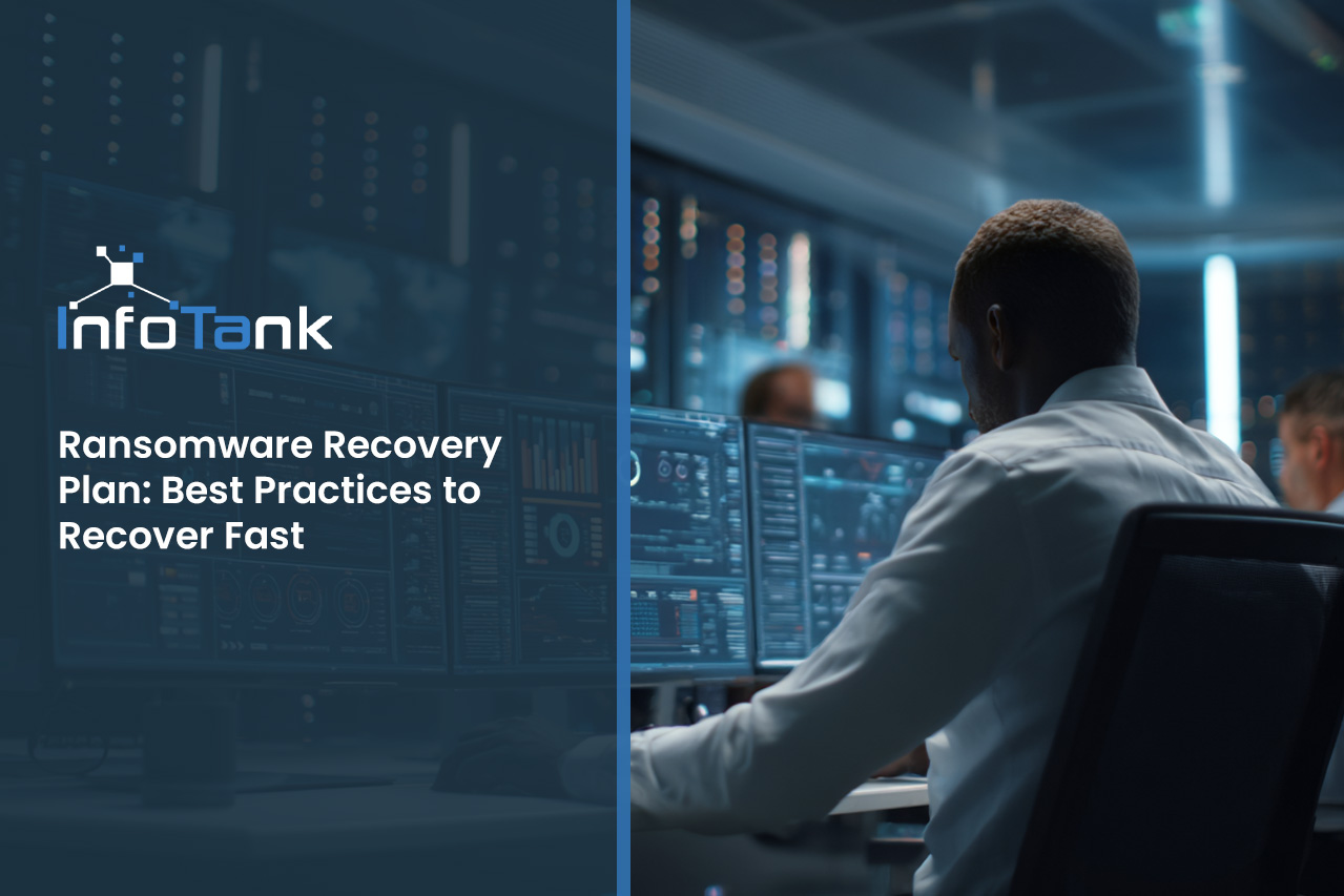 IT security agent working on his powerhouse software.