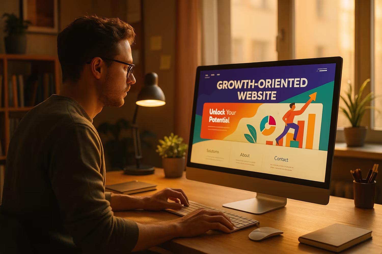 Marietta website designer working diligently