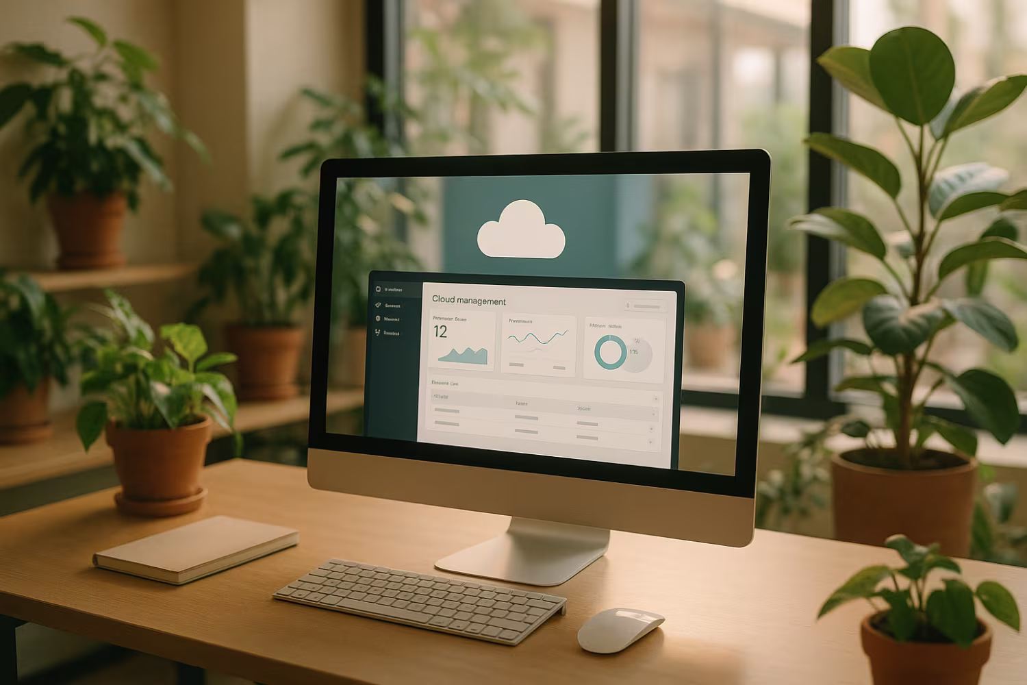 Cloud management software on office computer