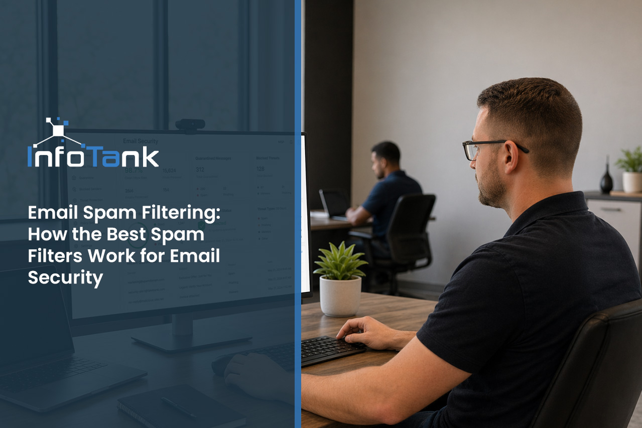 IT security agent working on his powerhouse software.