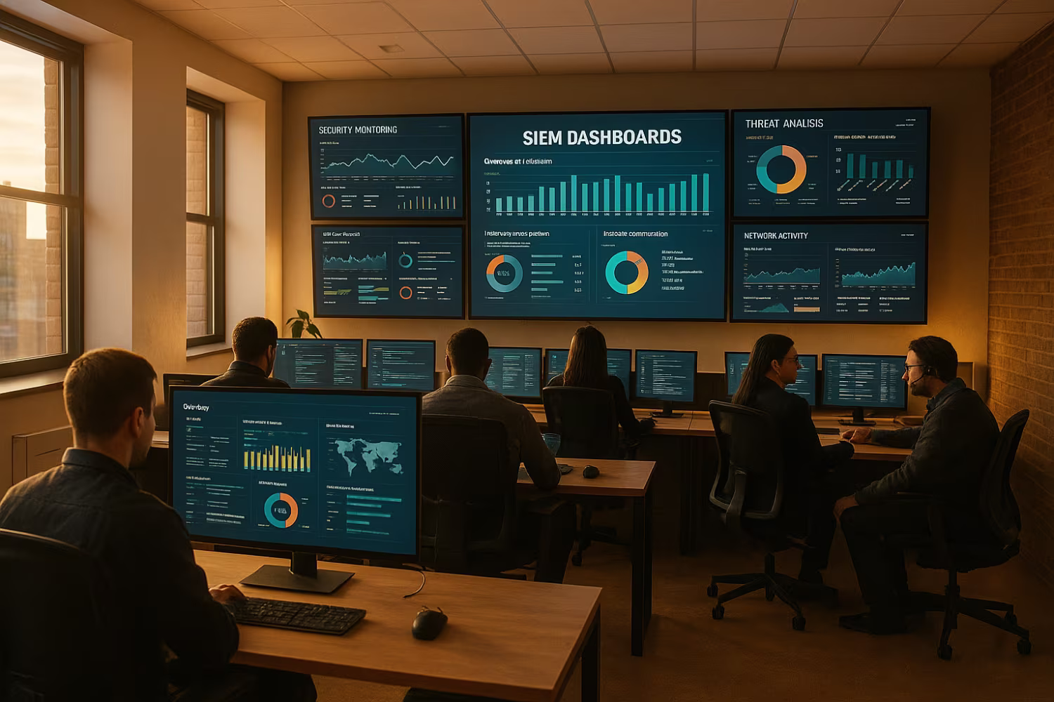 Modern SIEM monitoring security center