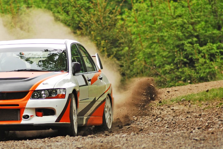 Rally car at the Lewis & Hunter Cambrian Rally, Llandudno