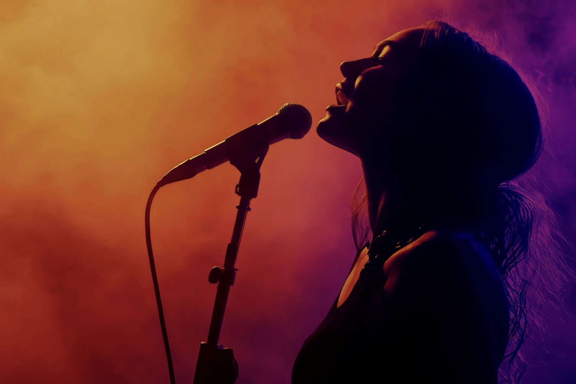 Female singer on stage