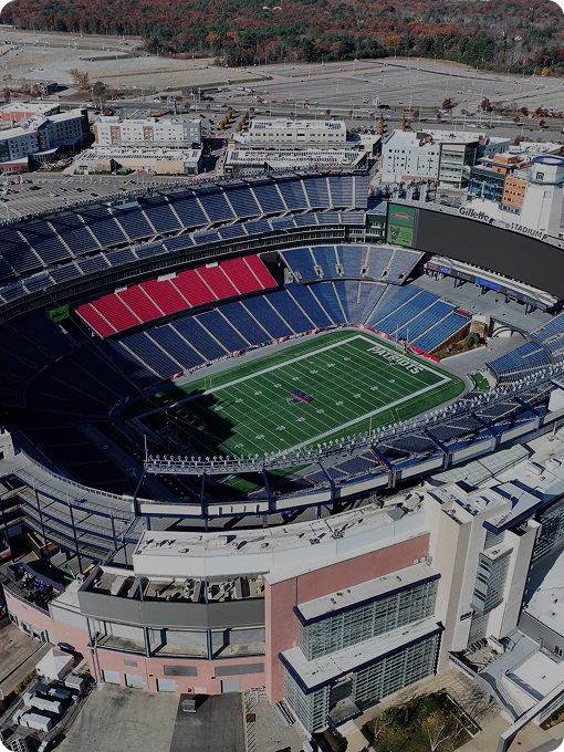 Aerial view of a large outdoor stadium.