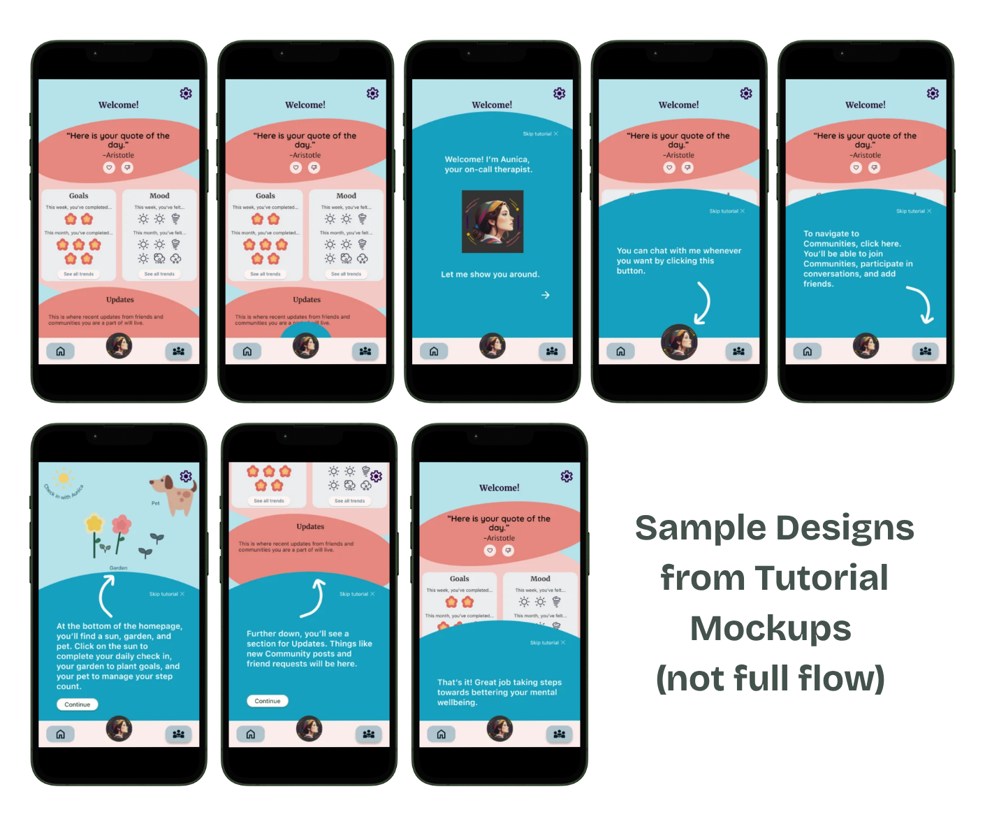 High-fidelity onboarding and tutorial flow