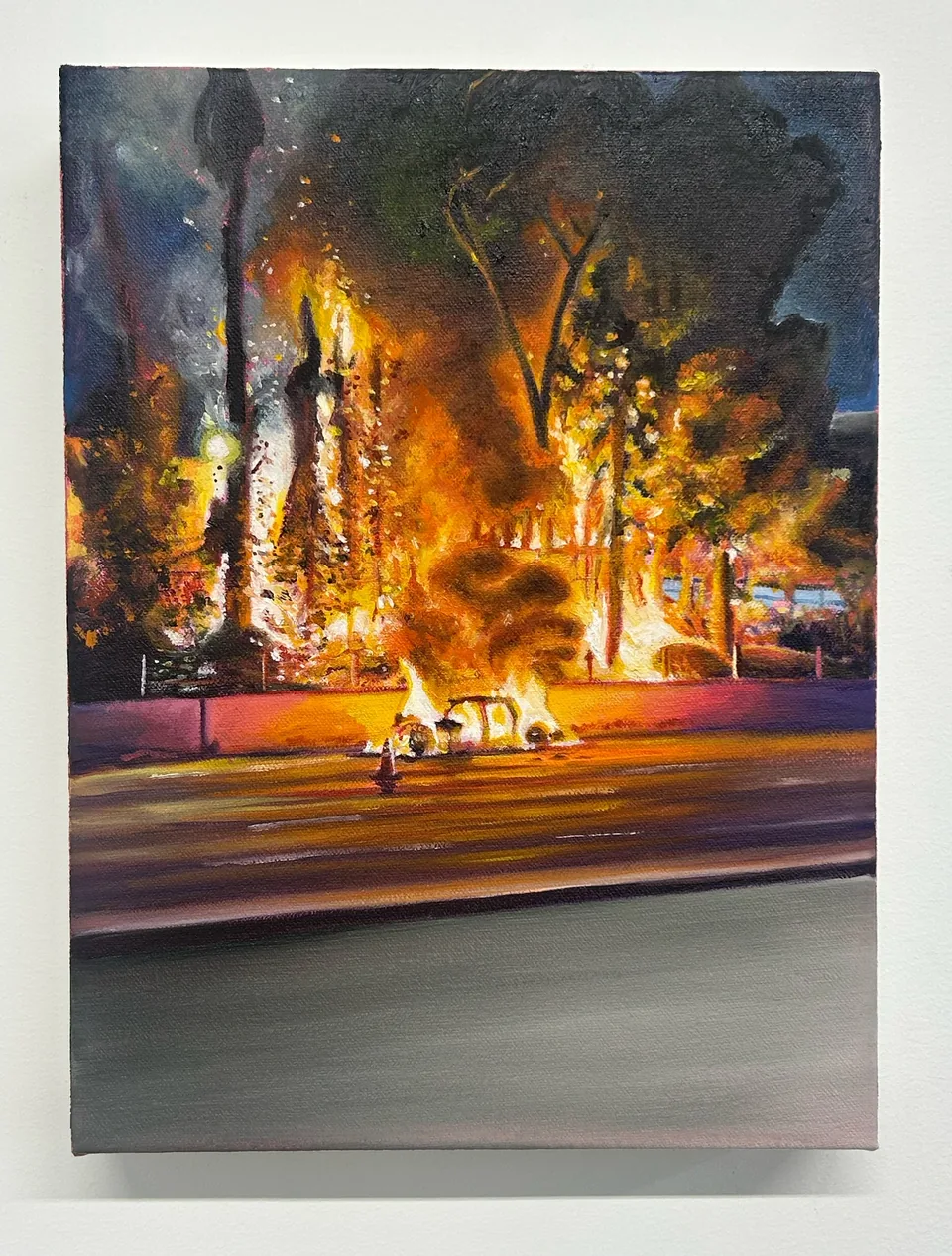 Car on Fire on the 101 by Brett Stano