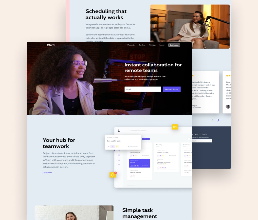 A mockup of a project