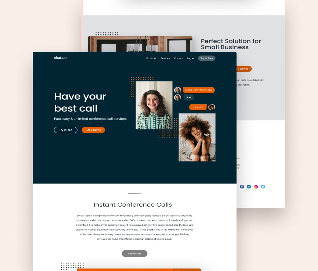 A mockup of a project