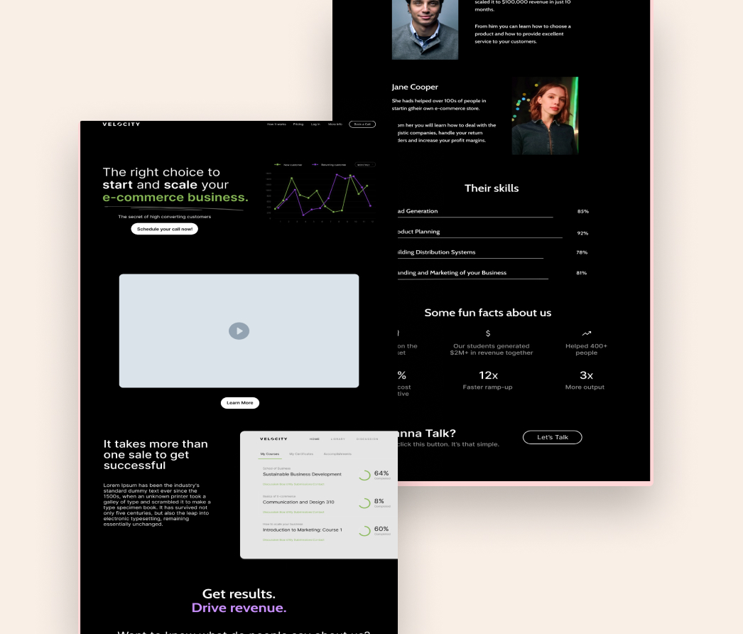 A mockup of a project