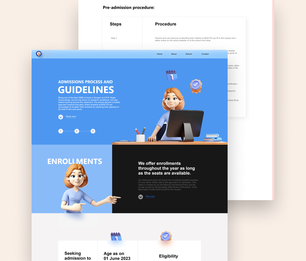 A mockup of a project