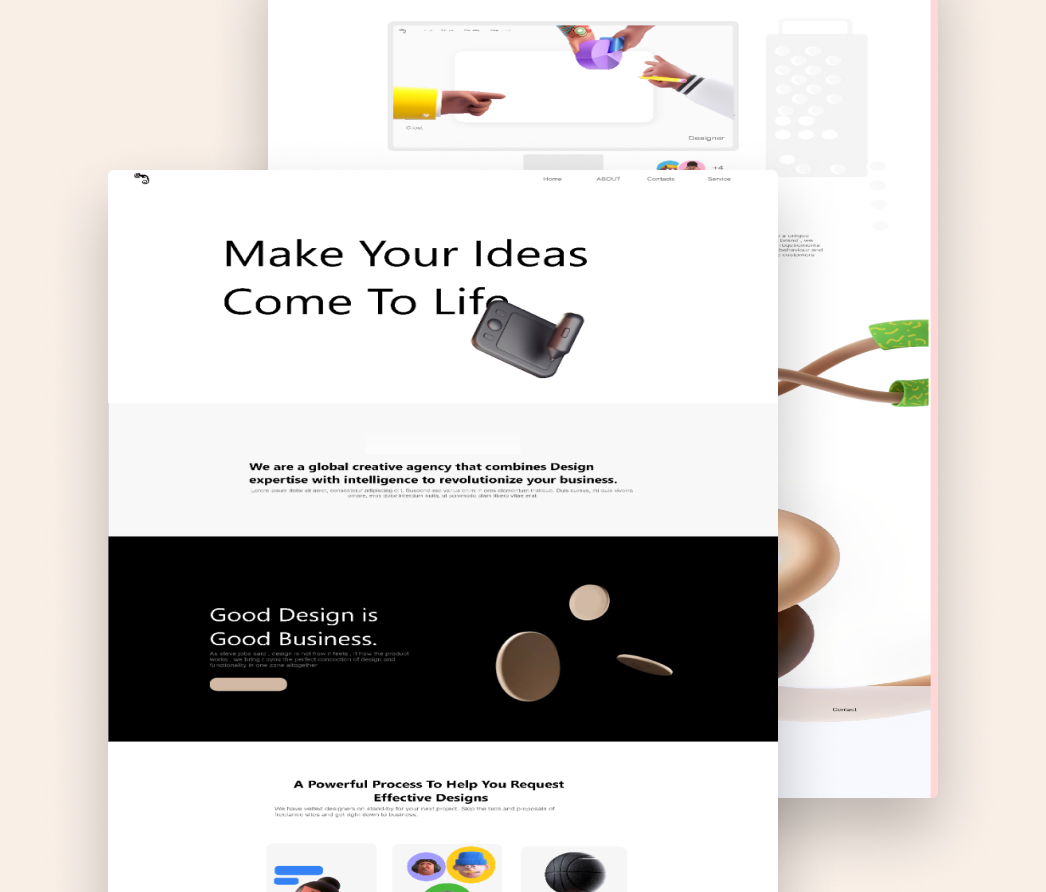 A mockup of a project