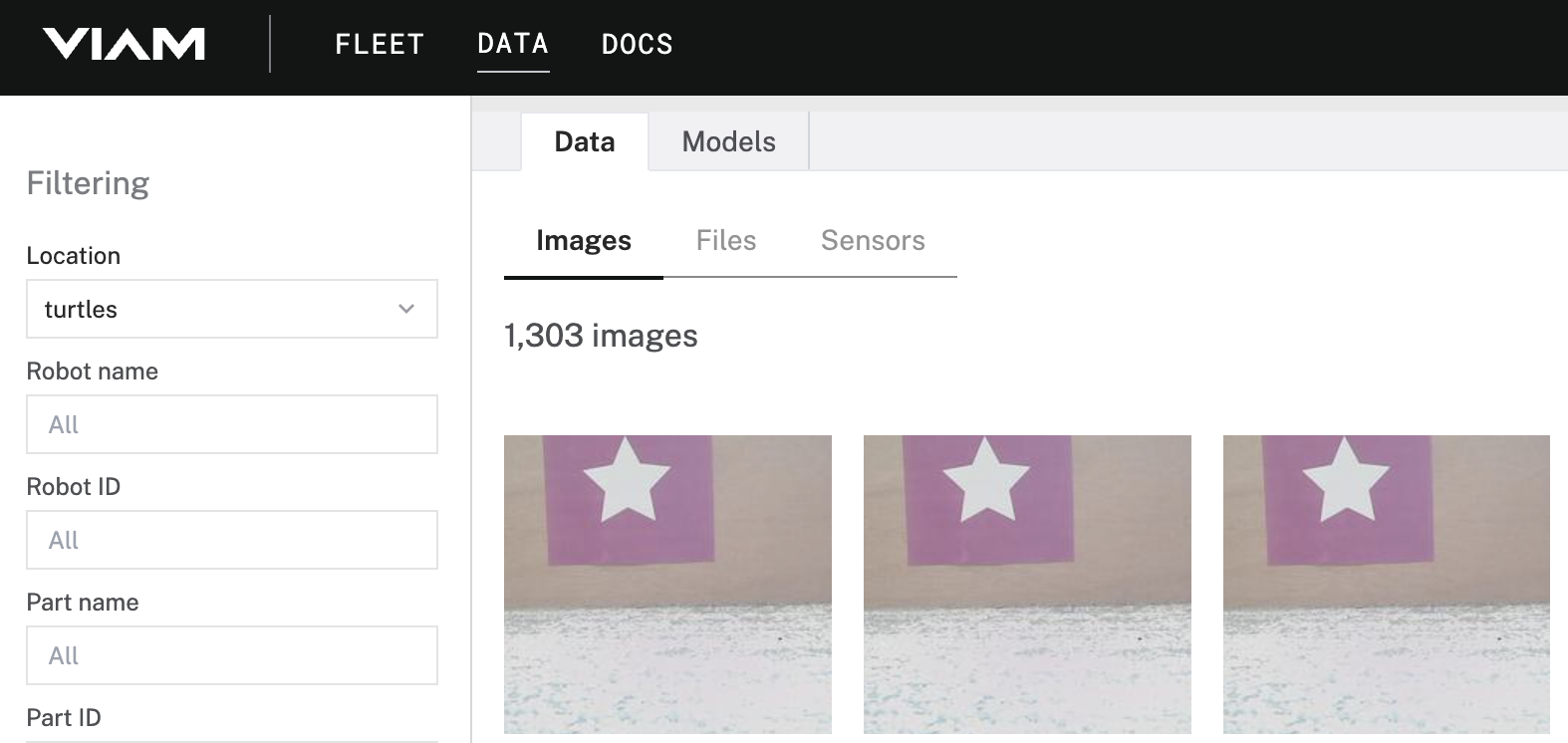 Collecting data from the camera component