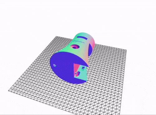 A gif showing the CAD file of a 3D printed DIY automatic smart dog or cat feeder spinning. Within the file, you'll see areas to insert the Raspberry Pi.