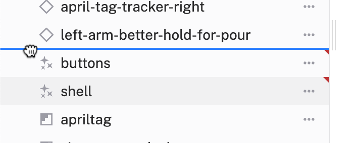 Organize and customize your machine builder sidebar with drag-and-drop reordering for cleaner navigation on Viam.