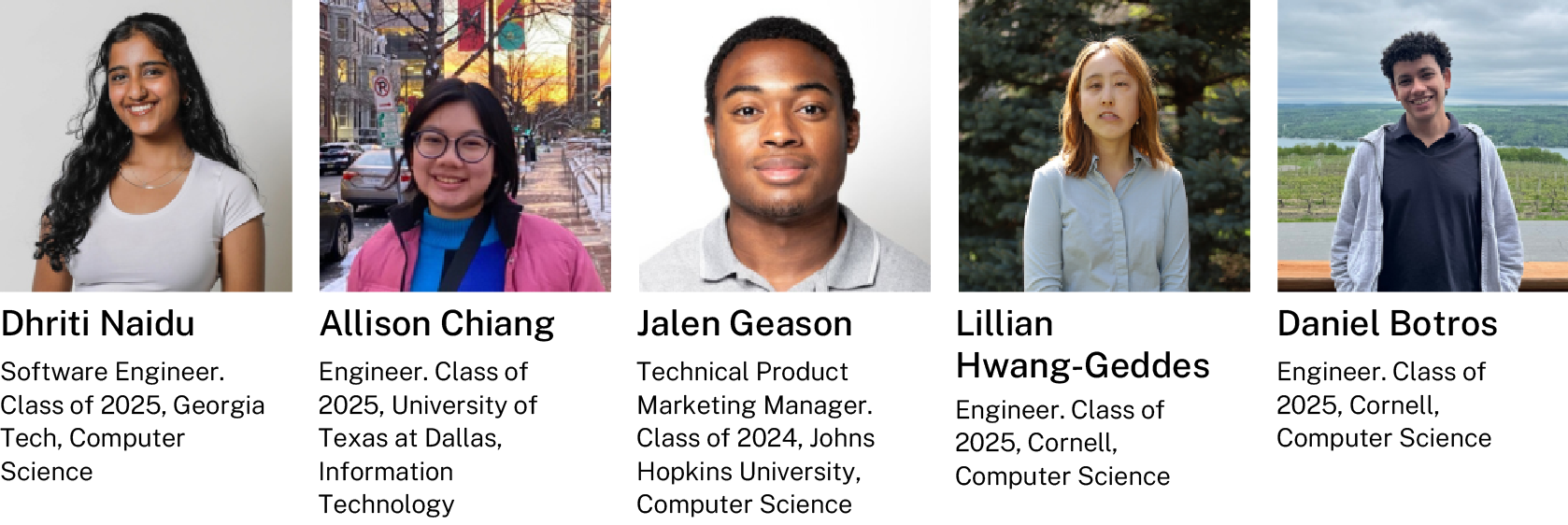 New graduates at Viam's headshots.