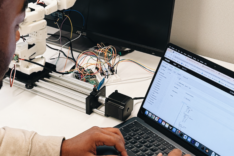Software engineer using Viam to configure and deploy a robotic system