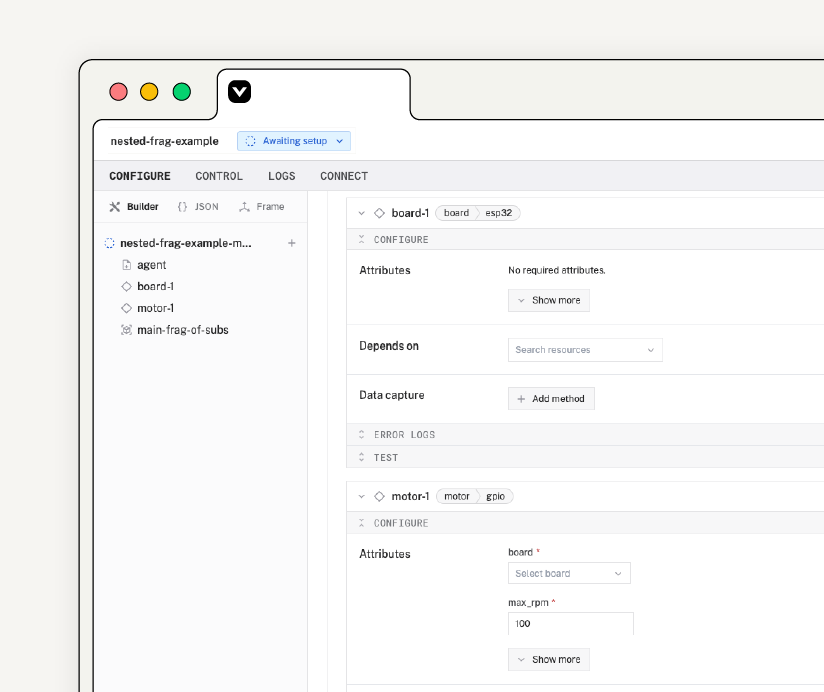 A screenshot of the Viam platform