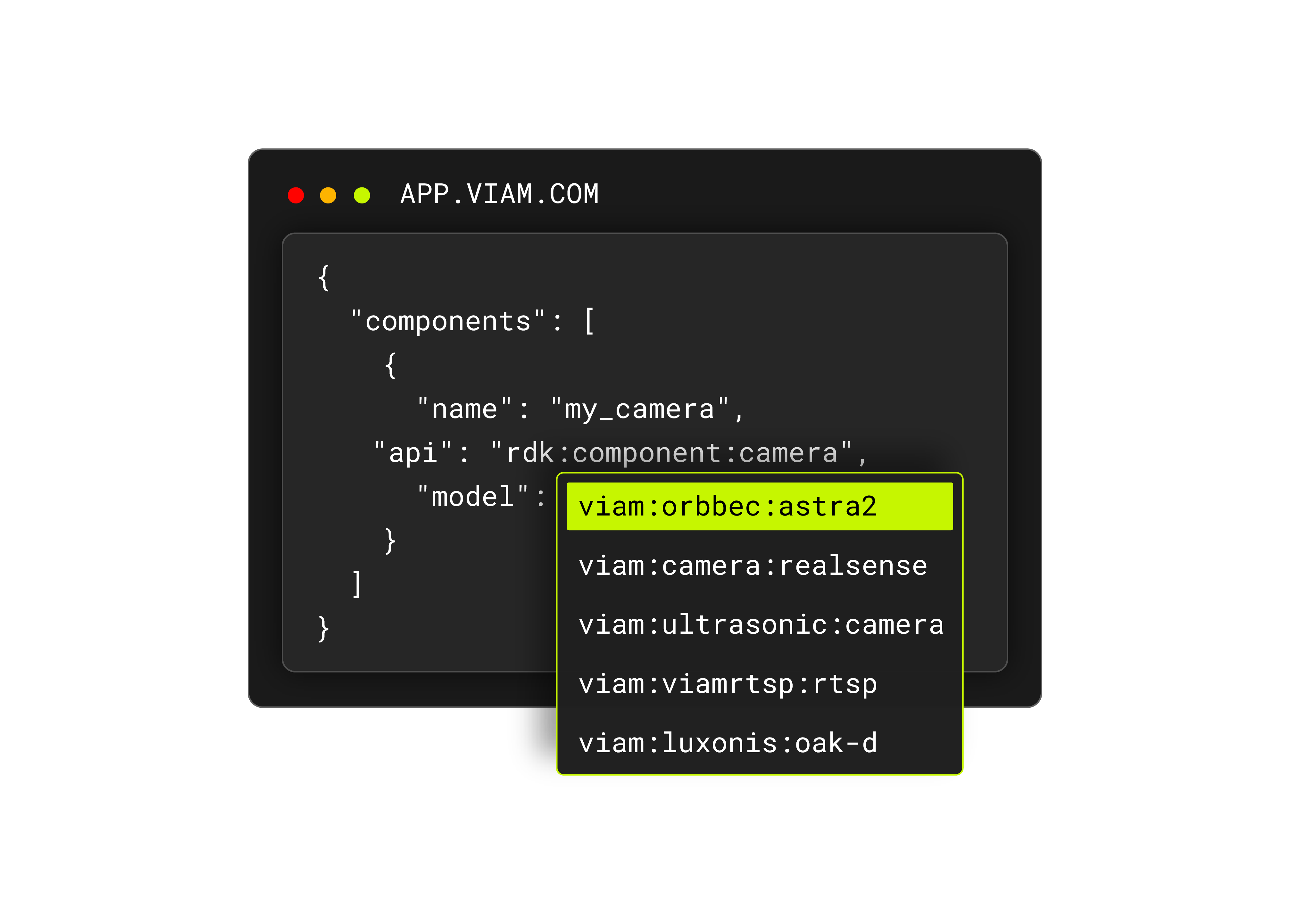 An illustration showing how you can swap your hardware with a simple line of code