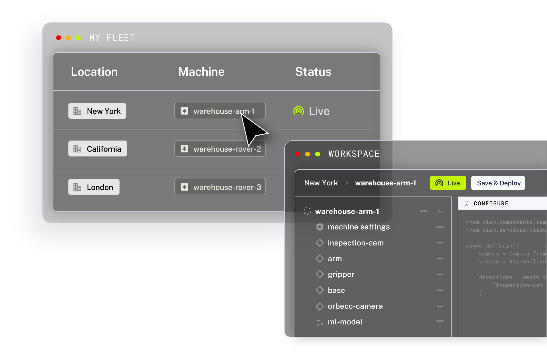 An illustration of the viam platform