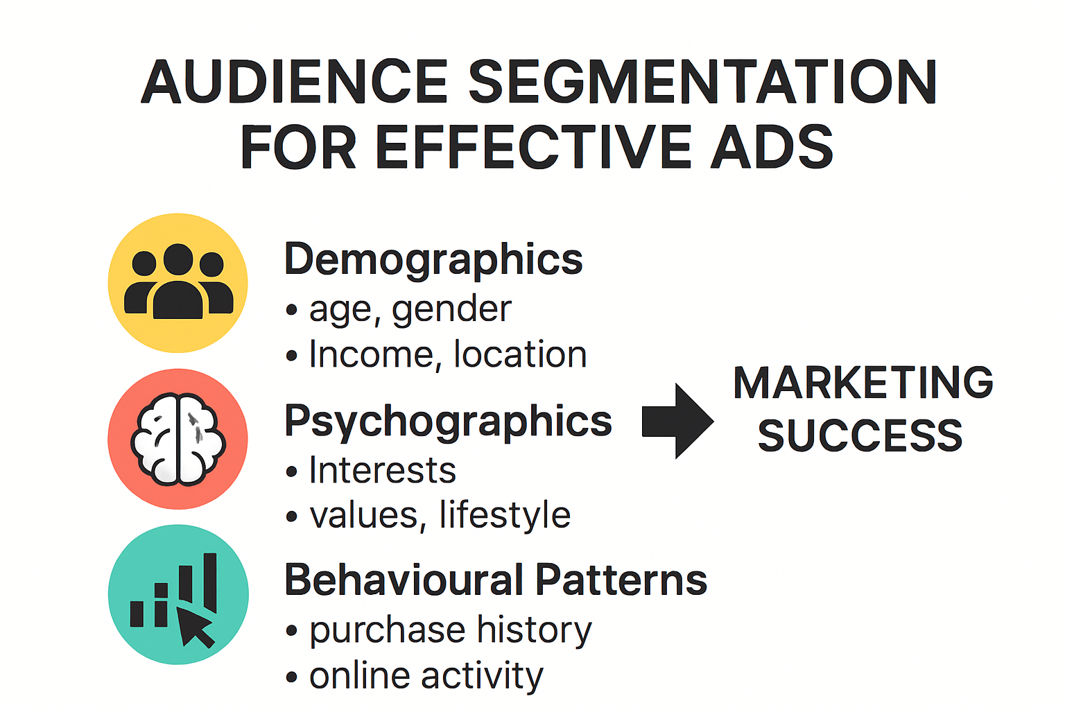 Infographic showing audience segmentation for effective ads