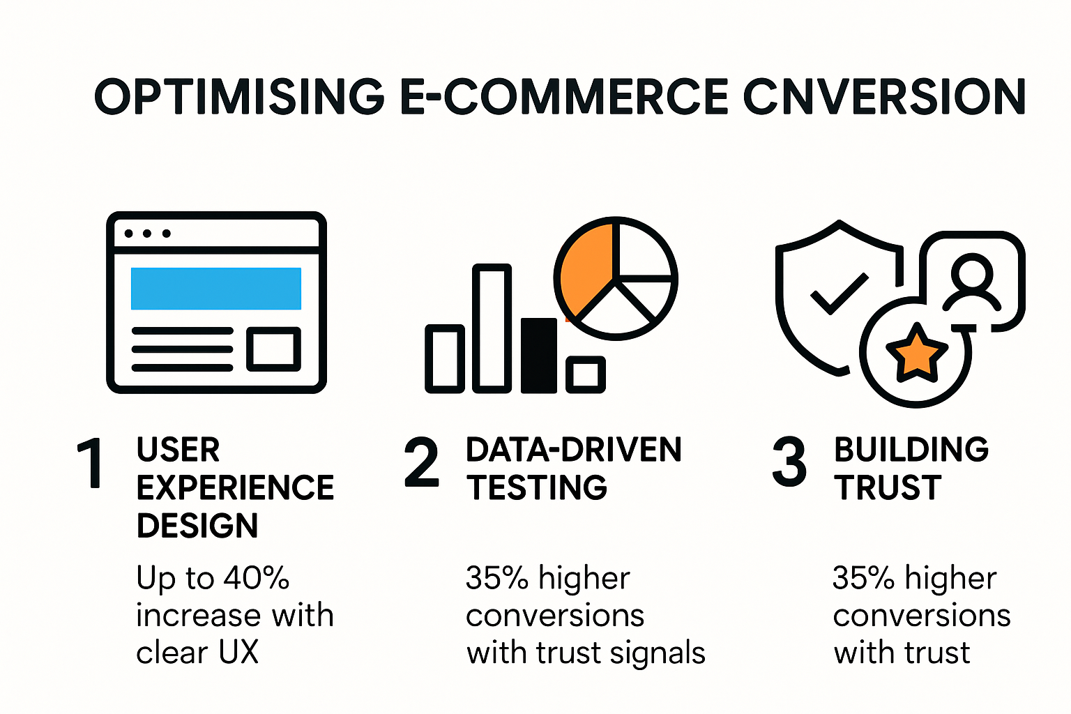 Infographic showing e-commerce conversion optimization steps