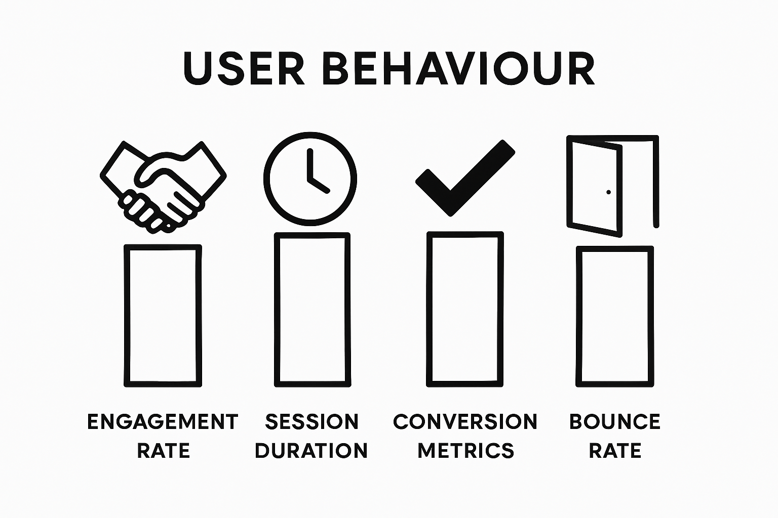 Infographic visualizing key user behavior analytics metrics