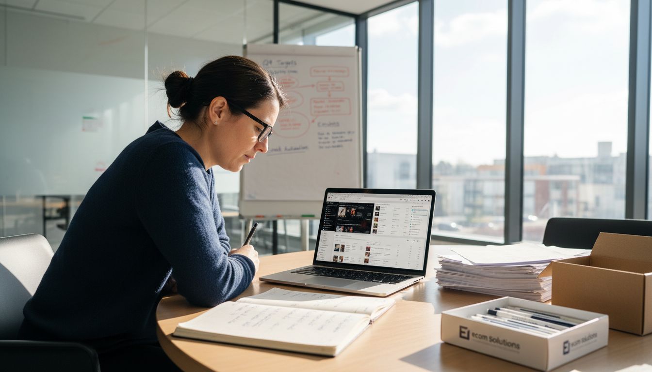 Manager reviewing e-commerce integration steps