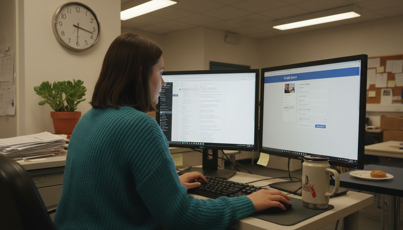 Woman integrating Facebook on ecommerce platform