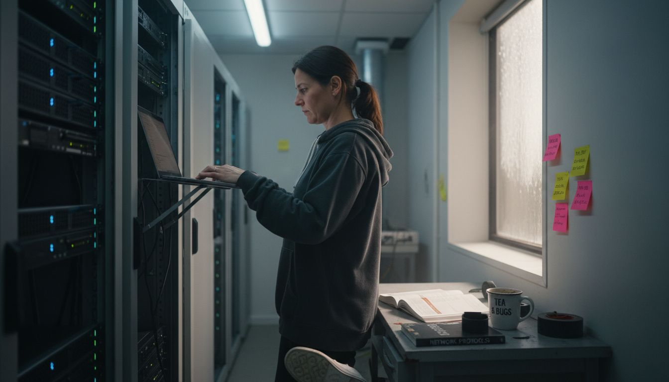 IT specialist configures analytics server with code