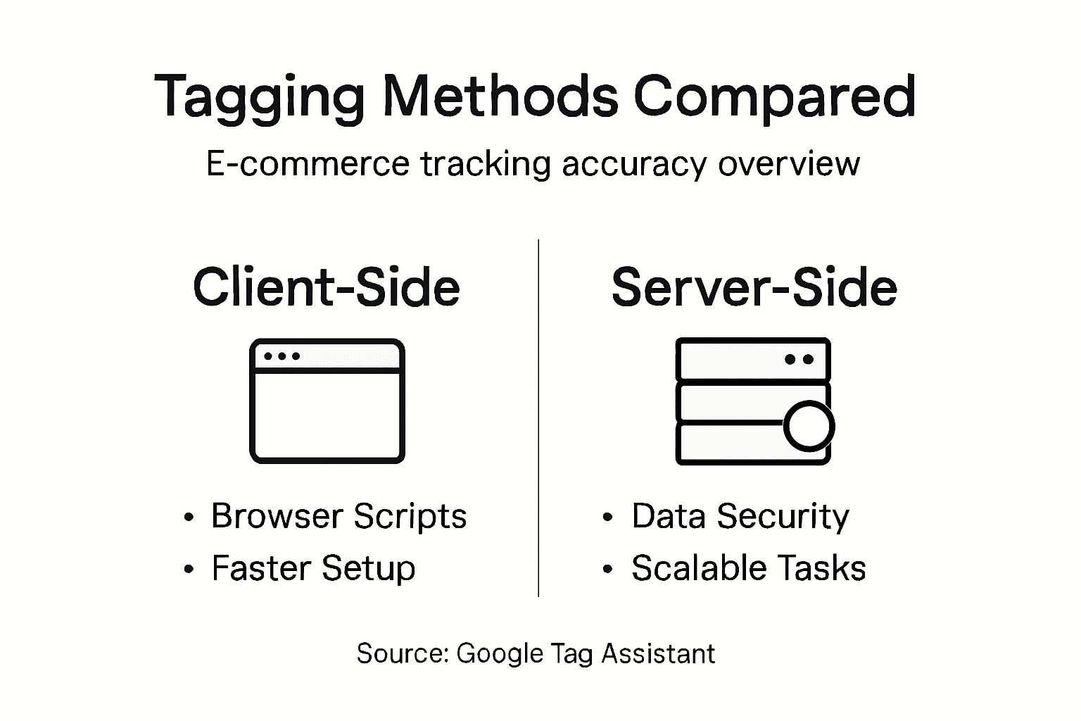 Infographic client vs server tagging comparison