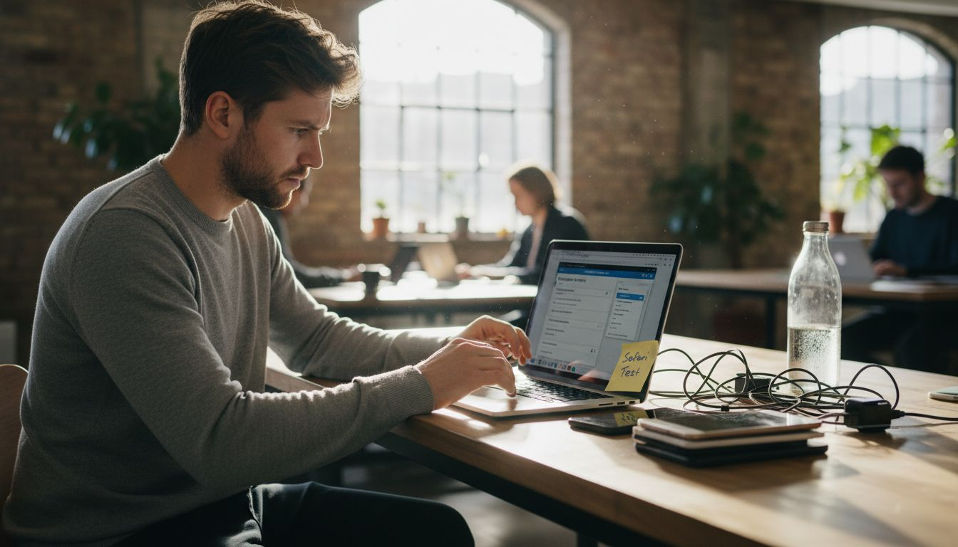 Marketer tests browser cookie settings at desk