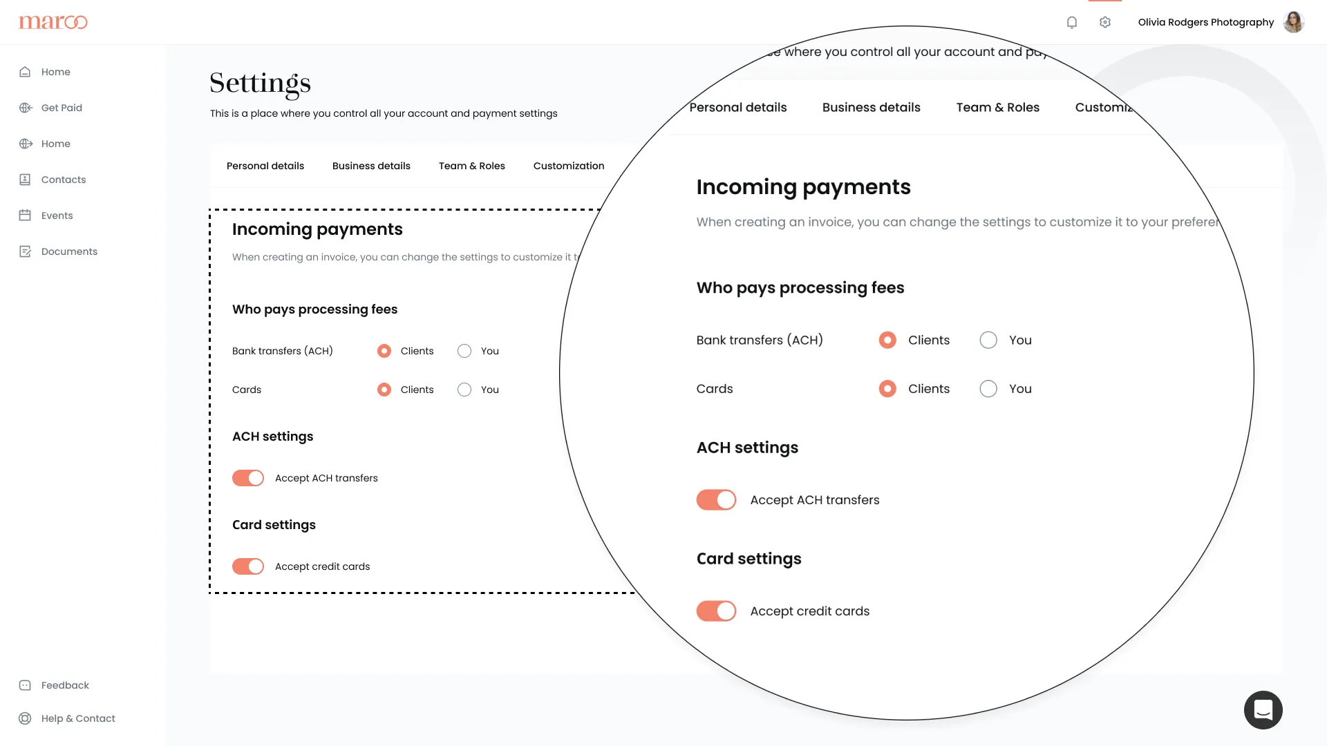 Dashboard mockup