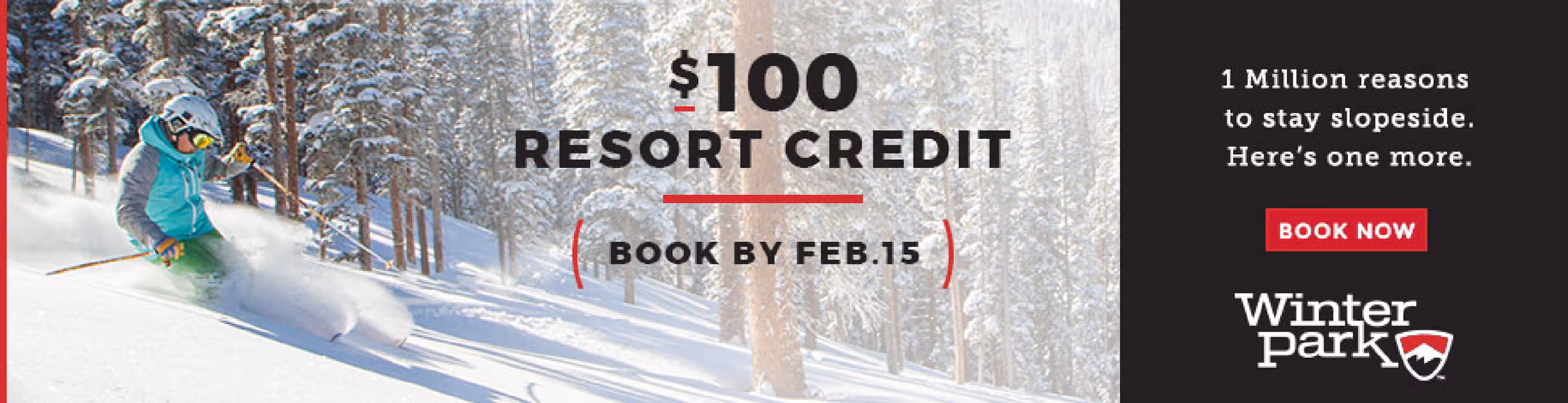 A Winter Park Resort voucher that uses one of Charles Stemen Studio's images of a skier getting some powder turns