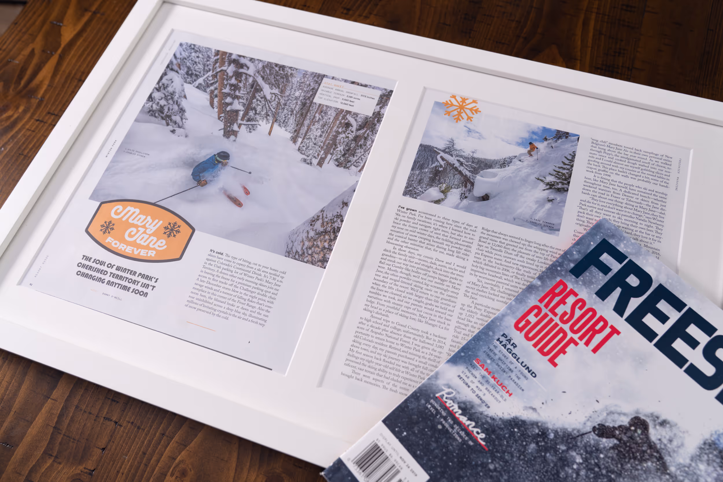 One of Charles Stemen Studios skiing photos used in Freeskier Magazine for the Winter Park Resort Feature